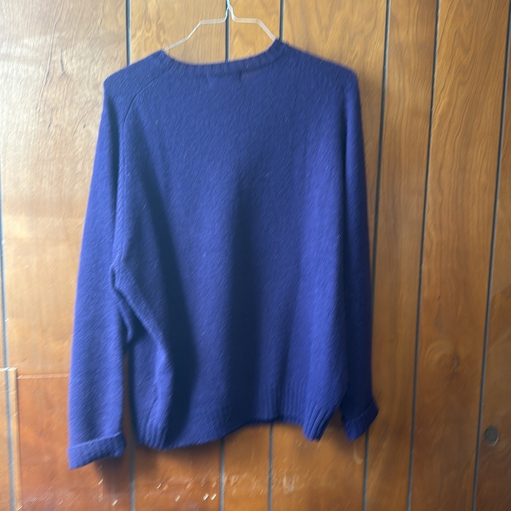 Vintage 90s Brooks Brothers Men's Purple Sweater - 100% wool - Picture 2 of 3